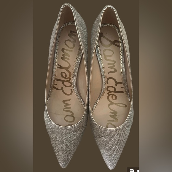 Sam Edelman Shoes - Sam Edelman Dori Light Champaign Kitten Heel Pumps. Size 8.5 M Beautiful Sparkle